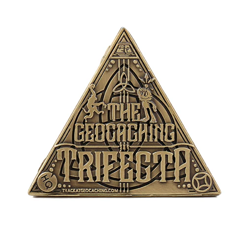 3D Trifecta Geocoin- Antique Bronze - Image 3